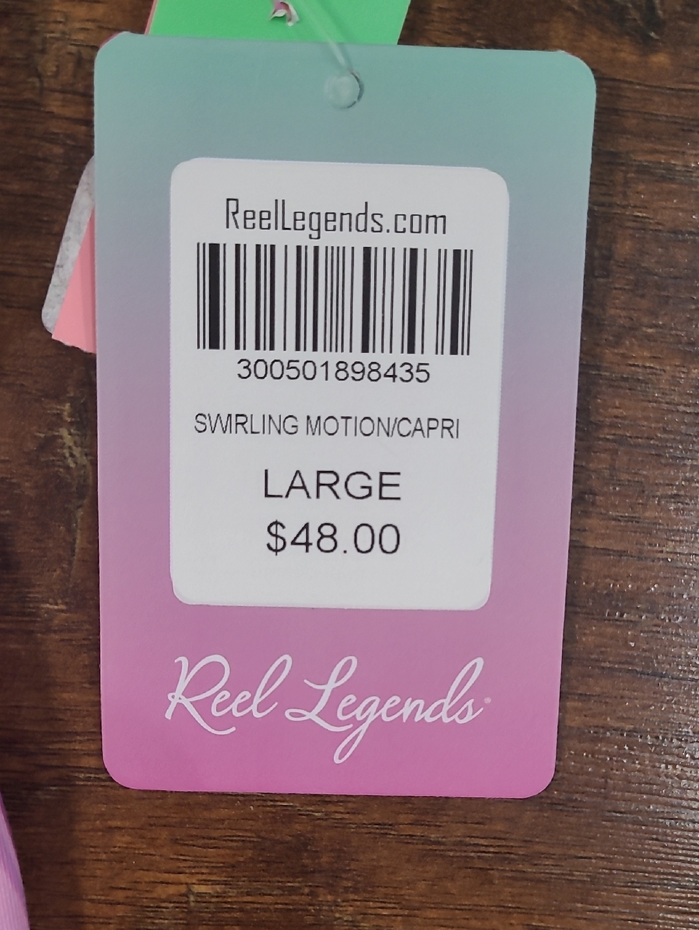 Reel Legends Womens  Teal Pink Marble Leggings Size Large - Picture 2 of 9